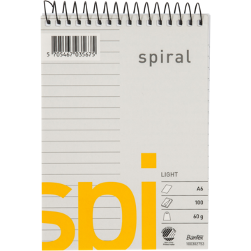 Spiralblokk A6 Linjert 60G