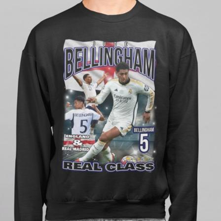 Bellingham Sweatshirt Real Madrid England spillertrøje sort 152cl 12 - 13 år