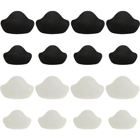 8 par självhäftande hälskydd, hälkuddar och läderhälskydd, reparation och dämpning för de flesta skor (stora/små svarta/vita)