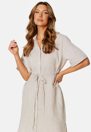 GANT Relaxed Linen Shirt Dress 209 Horn Beige Klær