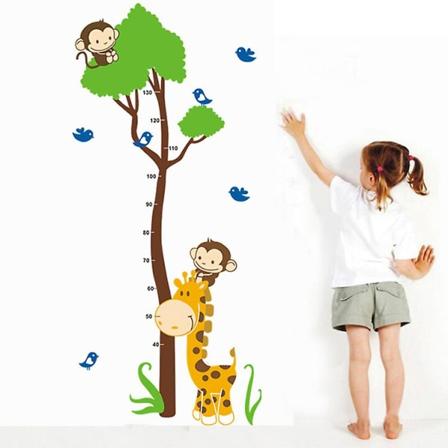 1 sett Giraff vekstdiagram for barn Høydemåler Hjem/barnerom DIY veggklistremerke