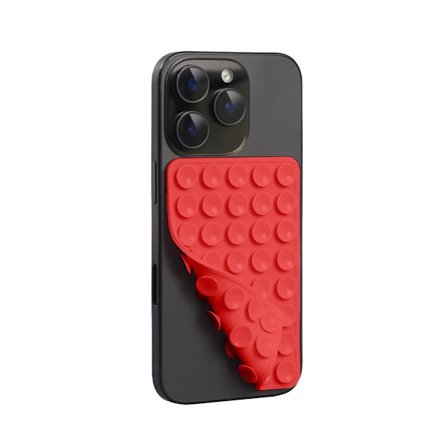 Mobiltelefonhållare med silikonsugpropp – Självhäftande sugproppsfäste för alla mobiltelefonmodeller Röd