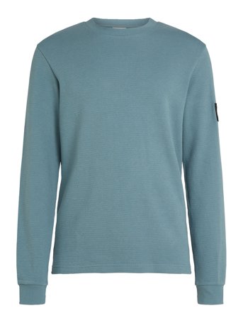 Badge Waffle Ls Tee Tops Sweatshirts & Hoodies Sweatshirts Blue Calvin Klein Jeans