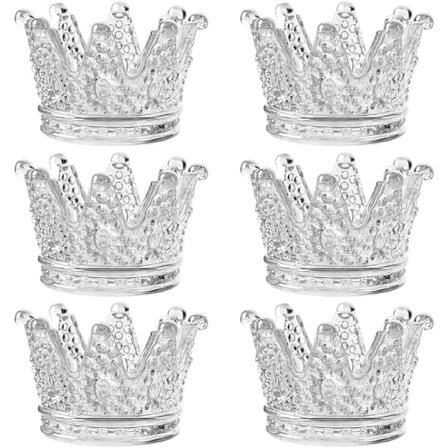 Kynttilänjalat 6 kappaletta kruunuja lasiset kynttilänjalat lämpökynttilän pidikkeet läpinäkyvää lasia häihin, juhliin, ystävänpäivään