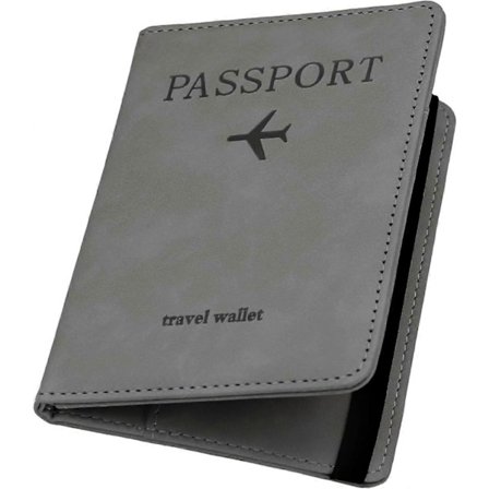 Pas Holder PU Læder RFID-blokering Pas Cover Rejse Tegnebog Etui med Kort Slot & Elastisk Strop