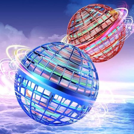 2-pack Flygande Boll Leksaker – Handkontrollerade Flygande Boomeranger med RGB-belysning, 360° Rotation, Säkra Inomhus/Utomhus Flygande Leksaker för 