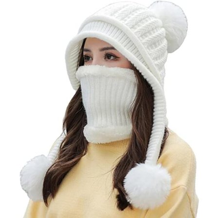 Naisten talvipipo hattu Perun ympyrä huivi setti Ski korvaläpät