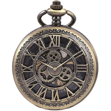 Taskukello ketjulla, Vintage Classic Double Hunter Hollow Mechanical Pocket