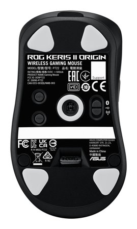 ASUS ROG Keris II Origin Trådløs Gamingmus (sort) Bluetooth 5.1, RF 2.4GHz, 42000DPI, 65g