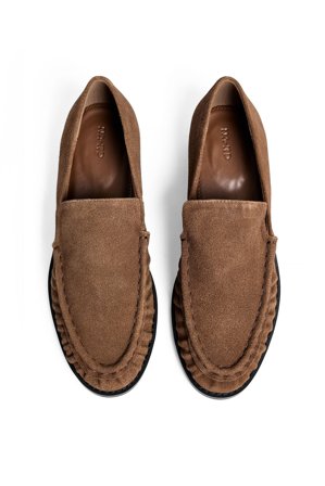 NA-KD Wildleder-Slipper mit Raffung - Flache Schuhe - Braun - EU 39