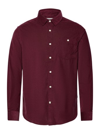 Organic Cotton Corduroy Shirt Gots Burgundy Knowledge Cotton Apparel