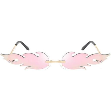 Solglasögon Kvinnor 1Pc Eldglasögon Modeglasögon Flamma Solglasögon Polarizer Clear Metal Bågar Glasögon Ramlösa Nyanser