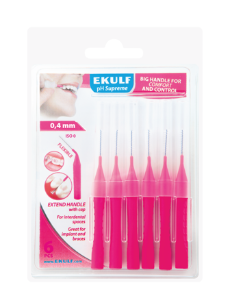 Ekulf pH Supreme Mellomromsbørste, 0,4 mm, 6 stk.