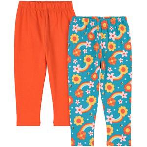 Kids - Frugi 2-Pack Orange/Dahlia Skies Libby Leggings 5-6 Years - Bottoms - 5-6 years - Orange - Mädchen