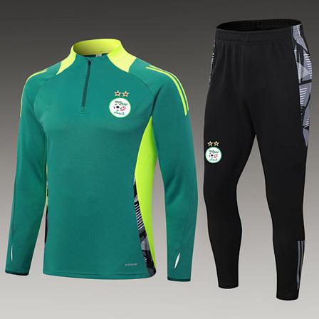 2425 Ny Argentina Bayern Portugal Lige Halv Lynlås Jakke Voksen Fodbold Uniform Sæt Algeria/dark green 2XL