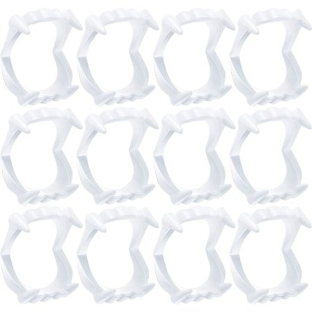 12 Stykker Halloween Plast Vampyrtenner Hvite Tenner Hoggtenner Skumle Halloween Varulv Zombie Hoggtenner Halloween Cosplay Festdekorasjon