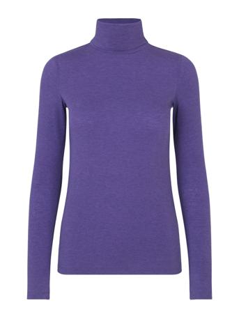 Matima T-Neck Tee Langærmet T-shirt Lilla Second Female