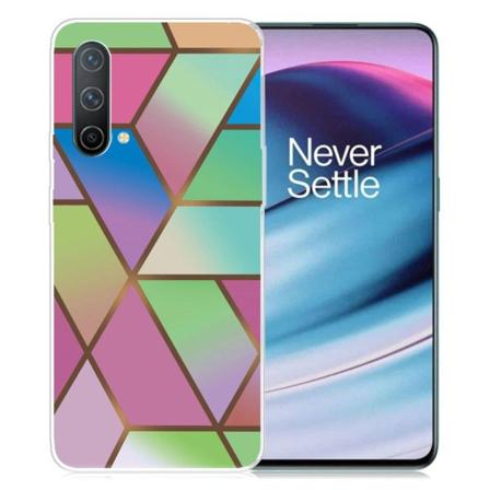 Marble design OnePlus Nord CE 5G cover - Rose/Grøn Og Blå Gradienter Multicolor