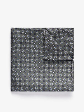 John Henric Men's Green Paisley Pocket Square Size Onesize