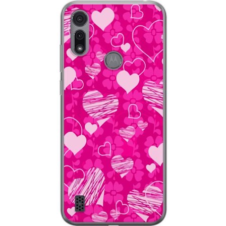 Yhteensopiva Puhelinkuori Motorola Motorola Moto E6i PopSydänKuviointi