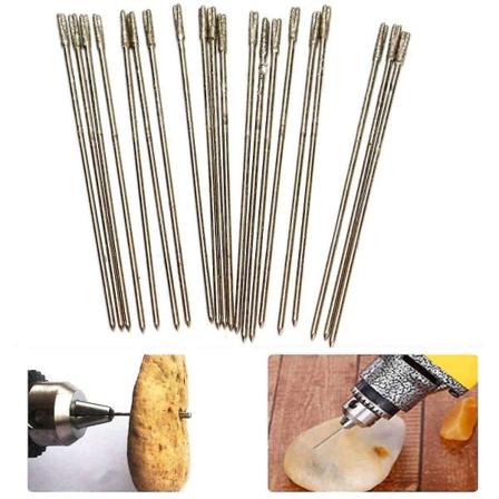 Smykkebor - 20 stk./pakke 1 mm diamantbelagt lapidarbor, solid nålebor, agatbor til agatsmykker fe