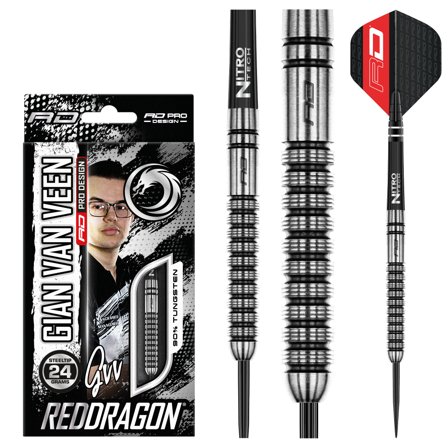 Red Dragon Gian Van Veen Tungsten Steel Tip Darts 21g/24g Pro Micro Grip Parallel Barrel