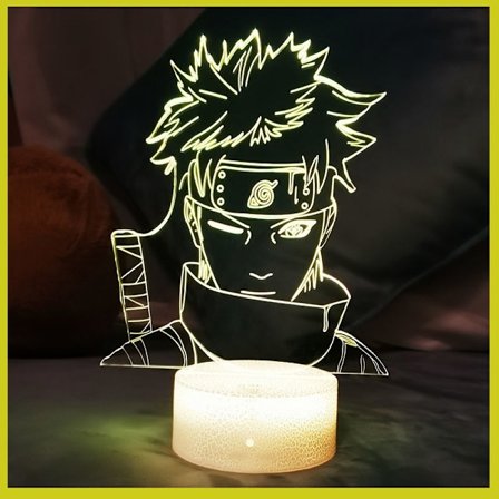 Anime Dekor Natlampe 3D LED Illusion Lampe Naruto og 16 Farveændring Soveværelse Sengelampe med Fjernbetjening, Fødselsdagsgave