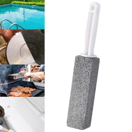 Pimpstone toiletbørste til husholdningstoiletter - rengøring af kalk - 3,8 * 3,8 * 23,5 cm