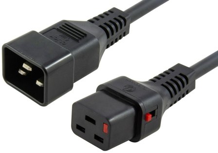 MicroConnect Powercord C19 IEC Lock - C20