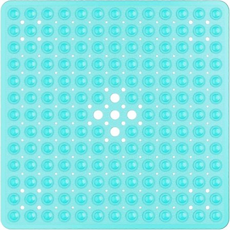 Firkantet brusemåtte, skridsikker og anti-skimmel - 53 x 53 cm brusemåtter til indvendig brug, skridsikker gummibrusemåtte med sugekopper og 