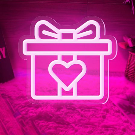 Valentine Neonskilt Dæmpbar Valentinsgaveæske Neonlys LED Væg Rumindretning til Efterlad Gaver Her LED Neonskilt til Vægindretning