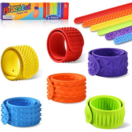 Slap Armbånd Fidget Sensoriske Leker, 6 Pakker Sensoriske Leker for Barn med Autisme