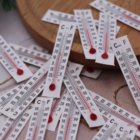 [CA] 10 stk. Miniatur Paptermometer Enkel Stil Dukkehus Indendørs Udendørs Hvid 10 STK