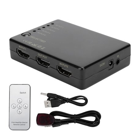 5-ports HDMI-switcher til 4K x 2K High Definition Splitter med fjernbetjening