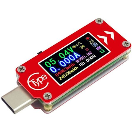 Type-C Farge LCD USB Voltmeter Ammeter Spenningsmåler Strømmåler Multimeter Batteri PD Lading USB Lading Bank Tester