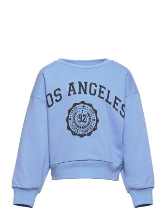 Nlftulle Ls Short R Sweat Sweat-shirt Tröja Blå LMTD