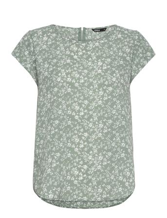 Onlvic S/S Aop Top Noos Ptm Blouses Short-sleeved Grønn ONLY*Betinget Tilbud