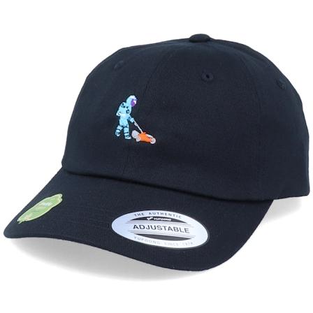 Iconic - Zwart unconstructed Cap - Organic Tiny Astronaut Gardener Black Dad Cap @ Hatstore