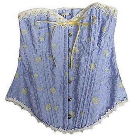 Fransk Kortesett for Kvinner Snøring Bundet Waspie Sexy Korsett Vest Jente Underbyste Korsett Midjeforming Girdle Kostyme Himmelsblå M(M Himmelsblå)