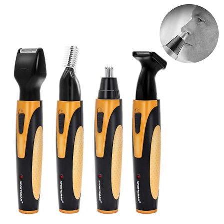 4 i 1 näshårstrimmer, uppladdningsbar elektronisk skäggtrimmer guld