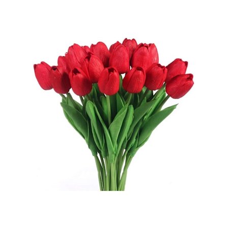 20 st Latex Konstgjorda Tulpaner Falska Röda