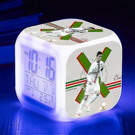 Cristiano Ronaldo Vekkerklokke For VM Fotballigaen, Liten Vekkerklokke Med Kreativt LED-Display I Ulike Stiler -NMAOV