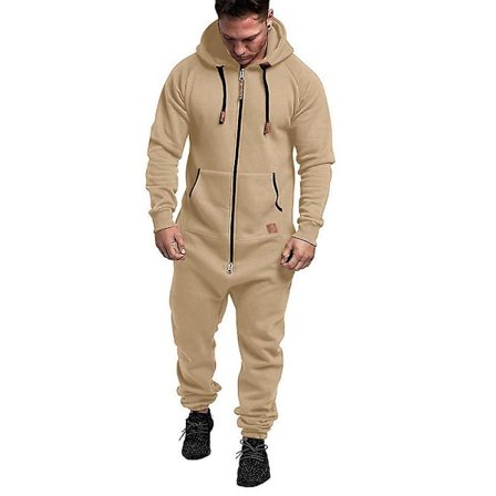 2023 Ny Herr Onesie All In One Hoodie Dragkedja Jumpsuit Vinter Casual Huvtröja Romper Playsuit