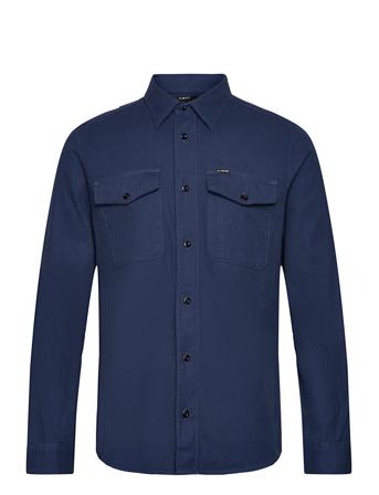 Marine Slim Shirt L\S Skjorte Uformell Marineblå G-Star RAW*Betinget Tilbud