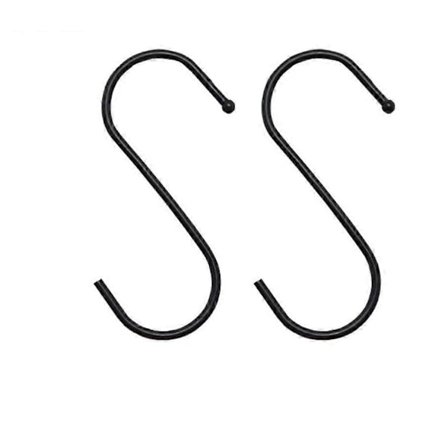 20 S-kroker, multifunksjonelle metallkroker for kjøkken, bad, soverom, kontor, hage, svart 3.0*86MM