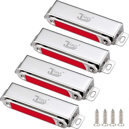 4 KPL Magneettinen kaapin oven salpa, voimakas magneetti, magneettilukko, ruostumaton teräs, pitovoima 30 kg, magneettinen oven suljin, huonekalut [