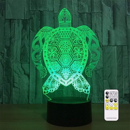 3D-optinen illuusio yövalo lelulamppu, kaukosäädin, himmennettävä, paristo- tai USB-virralla, 7 väriä vaihtuu, joulu- ja syntymäpäivälahja pojille ja 