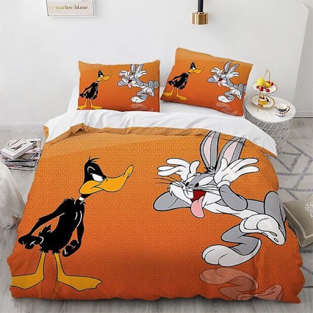 Tbg-24 # Sjov kanin 3d digitalt print hjem tredelt dynebetræk ark pudebetræk sengetøj