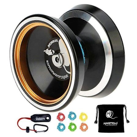 Professionell Oresponsiv Yoyo M001-B, Legering Aluminium Yoyo med Metallring Mellanliggande Yoyo+Extra