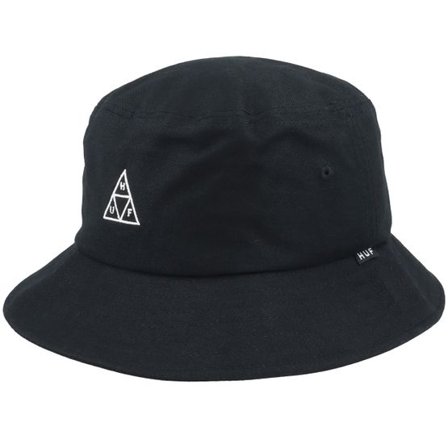 HUF - Svart bucket Hatt - Essentials Black Bucket @ Hatstore